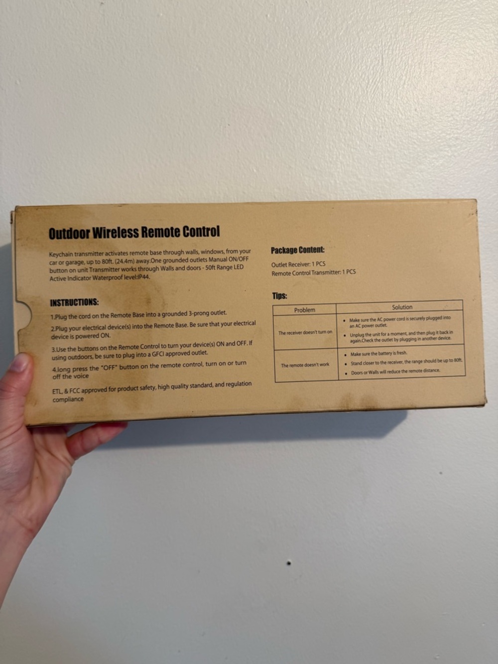 Wireless Remote Control Outlet Switch Kit - Beige Box - Picture 2 of 8